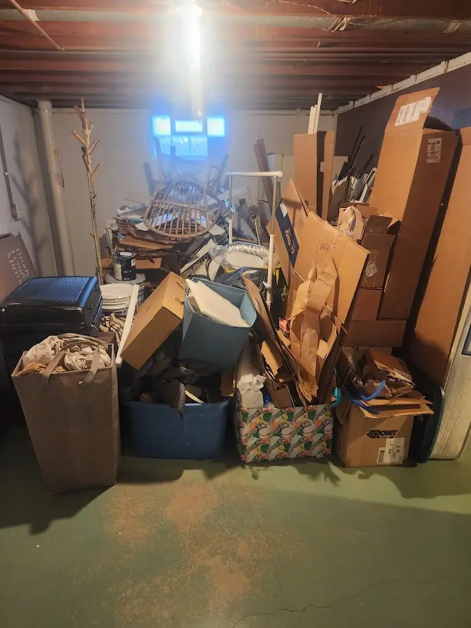 Roll-off dumpster container at job site for 20 Yard Dumpster Rental in Oglesby